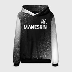 Толстовка-худи мужская Maneskin glitch на темном фоне посередине, цвет: 3D-черный