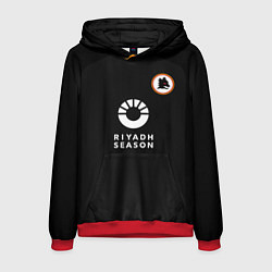 Толстовка-худи мужская ФК Рома форма 23-24 третья, цвет: 3D-красный