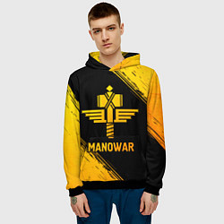 Толстовка-худи мужская Manowar - gold gradient, цвет: 3D-черный — фото 2