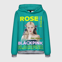 Толстовка-худи мужская Rose - девушка певица из группы Blackpink, цвет: 3D-меланж