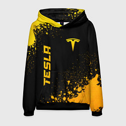 Толстовка-худи мужская Tesla - gold gradient вертикально, цвет: 3D-черный
