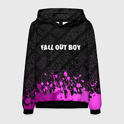 Толстовка-худи мужская Fall Out Boy rock legends посередине, цвет: 3D-черный