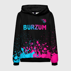 Толстовка-худи мужская Burzum - neon gradient посередине, цвет: 3D-черный