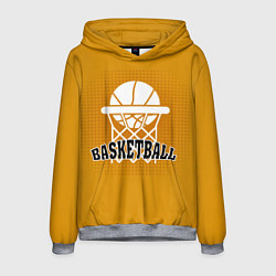 Толстовка-худи мужская Basketball - кольцо и мяч, цвет: 3D-меланж
