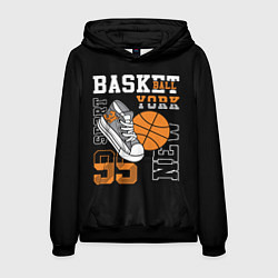 Толстовка-худи мужская Basketball New York, цвет: 3D-черный