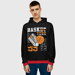 Толстовка-худи мужская Basketball New York, цвет: 3D-красный — фото 2