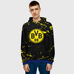 Толстовка-худи мужская Borussia yellow splash, цвет: 3D-синий — фото 2