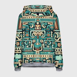 Толстовка-худи мужская Абстрактный паттерн в ацтекском стиле, цвет: 3D-меланж