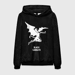 Толстовка-худи мужская Black Sabbath glitch на темном фоне, цвет: 3D-черный