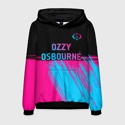 Толстовка-худи мужская Ozzy Osbourne - neon gradient посередине, цвет: 3D-черный