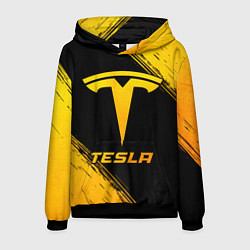 Толстовка-худи мужская Tesla - gold gradient, цвет: 3D-черный