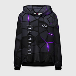 Толстовка-худи мужская Infiniti - плиты с эффектом свечения, цвет: 3D-черный