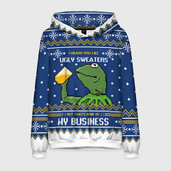 Толстовка-худи мужская I heard you like ugly sweaters, цвет: 3D-белый