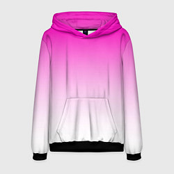 Толстовка-худи мужская Розово-белый градиент, цвет: 3D-черный