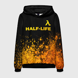 Толстовка-худи мужская Half-Life - gold gradient посередине, цвет: 3D-черный