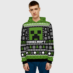 Толстовка-худи мужская Minecraft christmas sweater, цвет: 3D-черный — фото 2