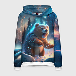 Толстовка-худи мужская Полярный мишка, цвет: 3D-белый