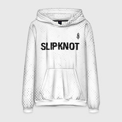 Толстовка-худи мужская Slipknot glitch на светлом фоне посередине, цвет: 3D-белый