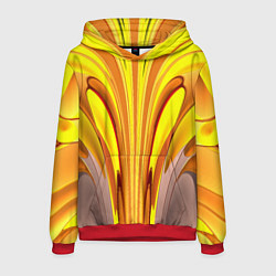 Толстовка-худи мужская Вытянутые желтые полосы, цвет: 3D-красный
