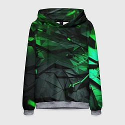 Толстовка-худи мужская Мир абстрактной зелени, цвет: 3D-меланж