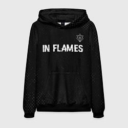 Толстовка-худи мужская In Flames glitch на темном фоне посередине, цвет: 3D-черный