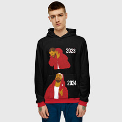 Толстовка-худи мужская Дрейк 2023-2024, цвет: 3D-красный — фото 2