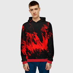 Толстовка-худи мужская Красное пламя, цвет: 3D-красный — фото 2