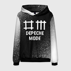 Толстовка-худи мужская Depeche Mode glitch на темном фоне, цвет: 3D-черный