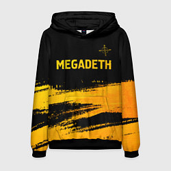 Толстовка-худи мужская Megadeth - gold gradient посередине, цвет: 3D-черный