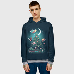 Толстовка-худи мужская Рождественская сказка, цвет: 3D-меланж — фото 2