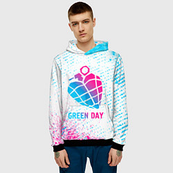 Толстовка-худи мужская Green Day neon gradient style, цвет: 3D-черный — фото 2