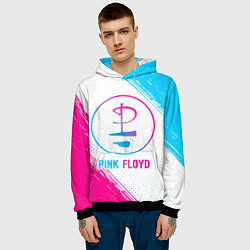 Толстовка-худи мужская Pink Floyd neon gradient style, цвет: 3D-черный — фото 2