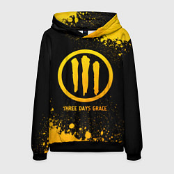 Толстовка-худи мужская Three Days Grace - gold gradient, цвет: 3D-черный