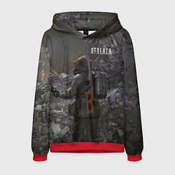 Толстовка-худи мужская STALKER 2 одиночка с детектором, цвет: 3D-красный