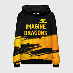 Толстовка-худи мужская Imagine Dragons - gold gradient посередине, цвет: 3D-черный