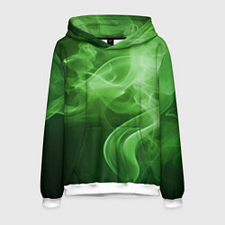 Толстовка-худи мужская Зеленый дым, цвет: 3D-белый