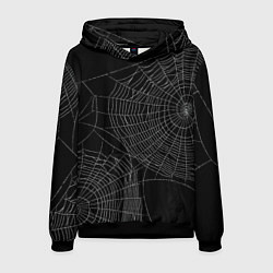 Толстовка-худи мужская Spider паутина, цвет: 3D-черный