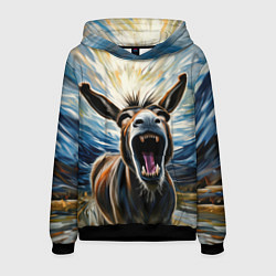 Толстовка-худи мужская Крик осла, цвет: 3D-черный