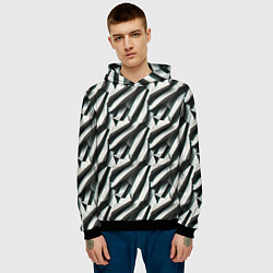 Толстовка-худи мужская Вертикальные полосы, цвет: 3D-черный — фото 2