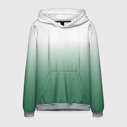 Толстовка-худи мужская Туманный градиент бело-зелёный, цвет: 3D-меланж