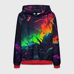 Толстовка-худи мужская Яркие пятна абстракции, цвет: 3D-красный