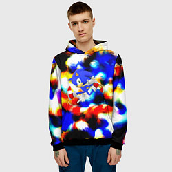 Толстовка-худи мужская Sonic colors, цвет: 3D-черный — фото 2