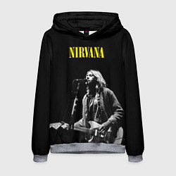 Толстовка-худи мужская Группа Nirvana Курт Кобейн, цвет: 3D-меланж