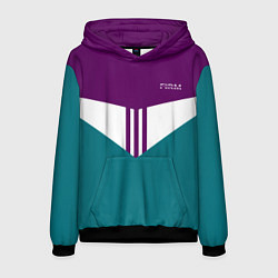 Толстовка-худи мужская FIRM темная сирень и бирюза, цвет: 3D-черный
