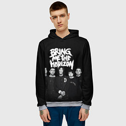 Толстовка-худи мужская Bring me the horizon - group, цвет: 3D-меланж — фото 2