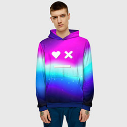 Толстовка-худи мужская Love death robots neon gradient serial, цвет: 3D-синий — фото 2