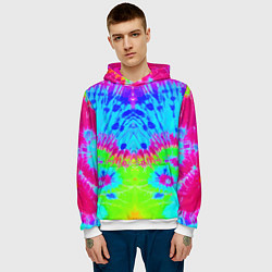 Толстовка-худи мужская Tie-Dye abstraction, цвет: 3D-белый — фото 2