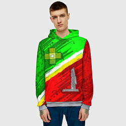 Толстовка-худи мужская Флаг Зеленограадского АО, цвет: 3D-меланж — фото 2
