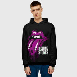 Толстовка-худи мужская The Rolling Stones - lips, цвет: 3D-черный — фото 2