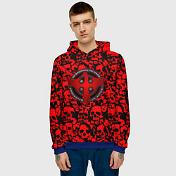 Толстовка-худи мужская Thirty Seconds to Mars skull pattern, цвет: 3D-синий — фото 2